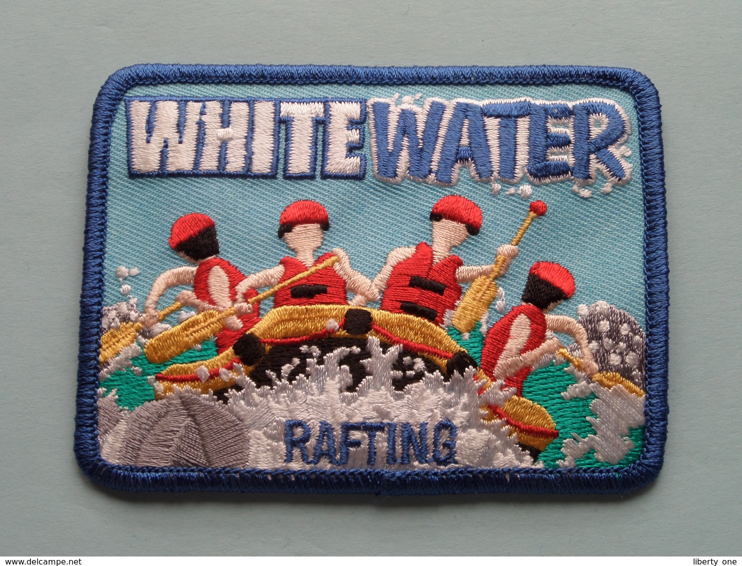 WHITE WATER ( 9 X 6,5 Cm.) RAFTING : BADGE ( Zie Foto Voor Detail ) ! - Ecussons Tissu