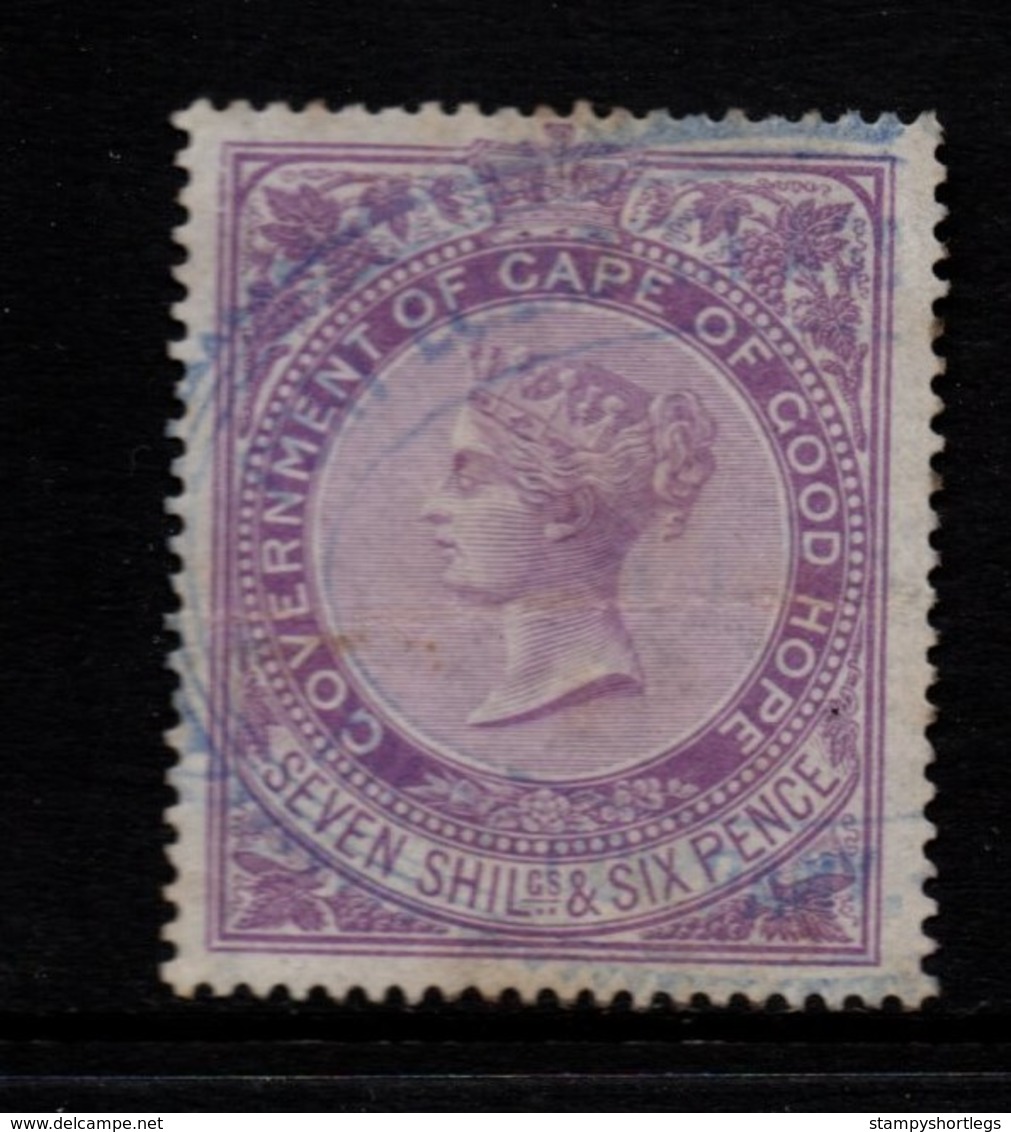 Cape Of Good Hope Stamp Act 1876 7/6 Lilac Good Used - Cape Of Good Hope (1853-1904)