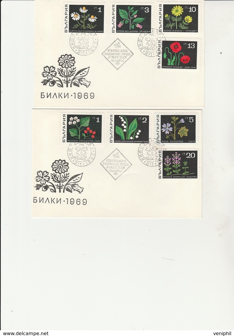 BULGARIE - SERIE FLEURS MEDICINALES -N° 1647 A 1654 - ANNEE 1969 - FDC