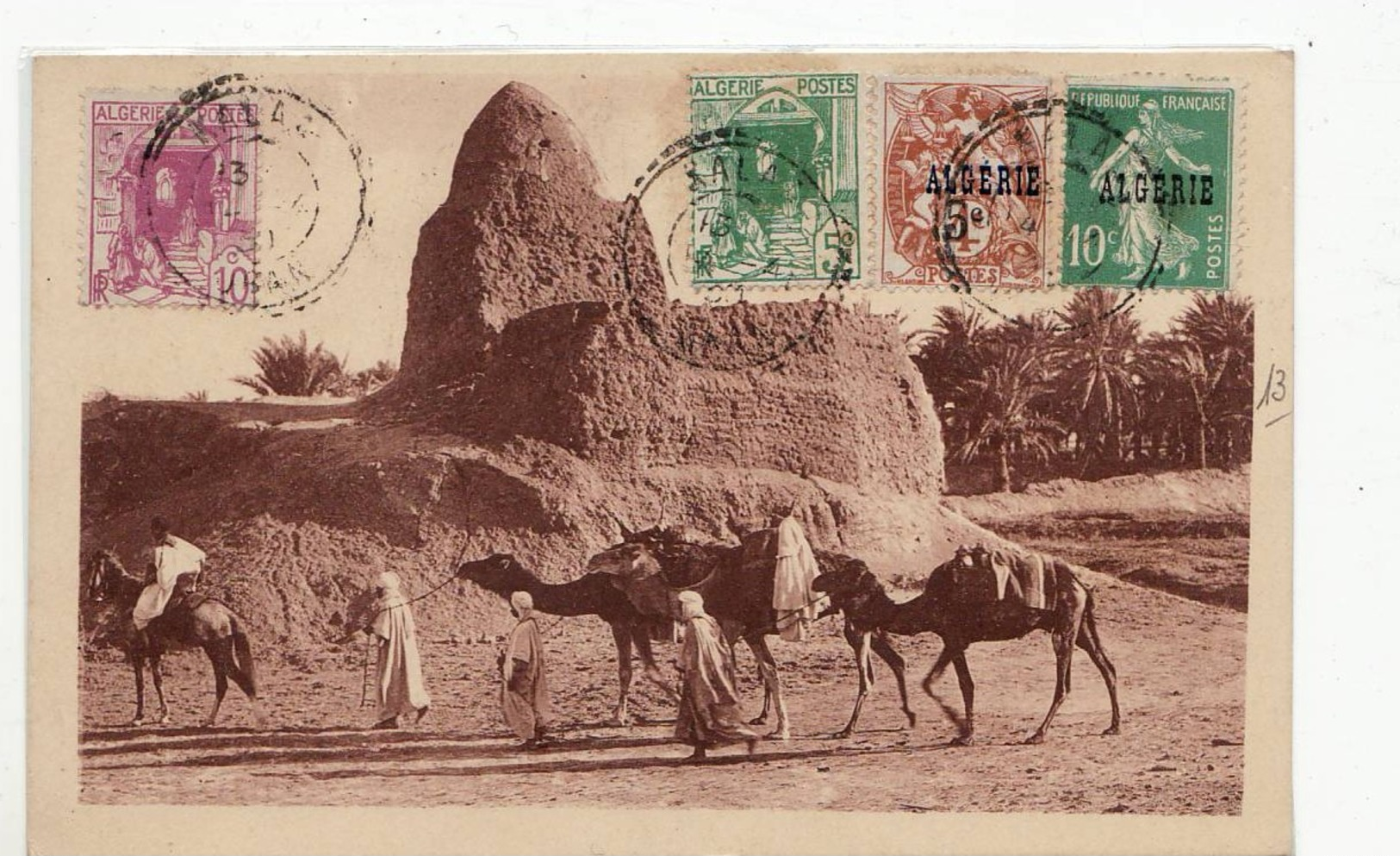 6318 UN MARABOUT DANS LE SUD - ALGERIE STAMPS - KALAA ORAN POSTMARK - Altri & Non Classificati