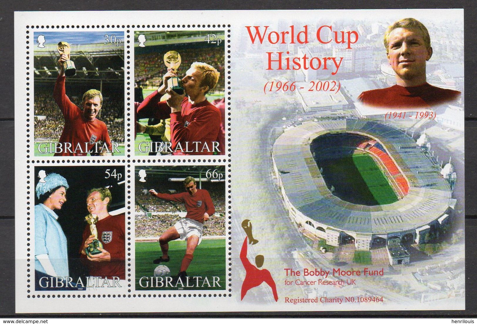 GIBRALTAR  Timbres Neufs ** De 2002 ( Ref 5093 )  Sport - Football - Gibraltar