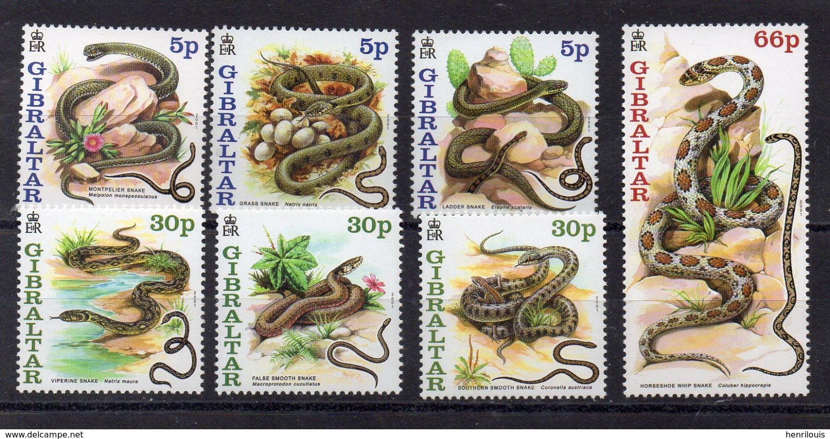 GIBRALTAR  Timbres Neufs ** De 2001 ( Ref 5097 )  Animal - Serpent - Gibraltar