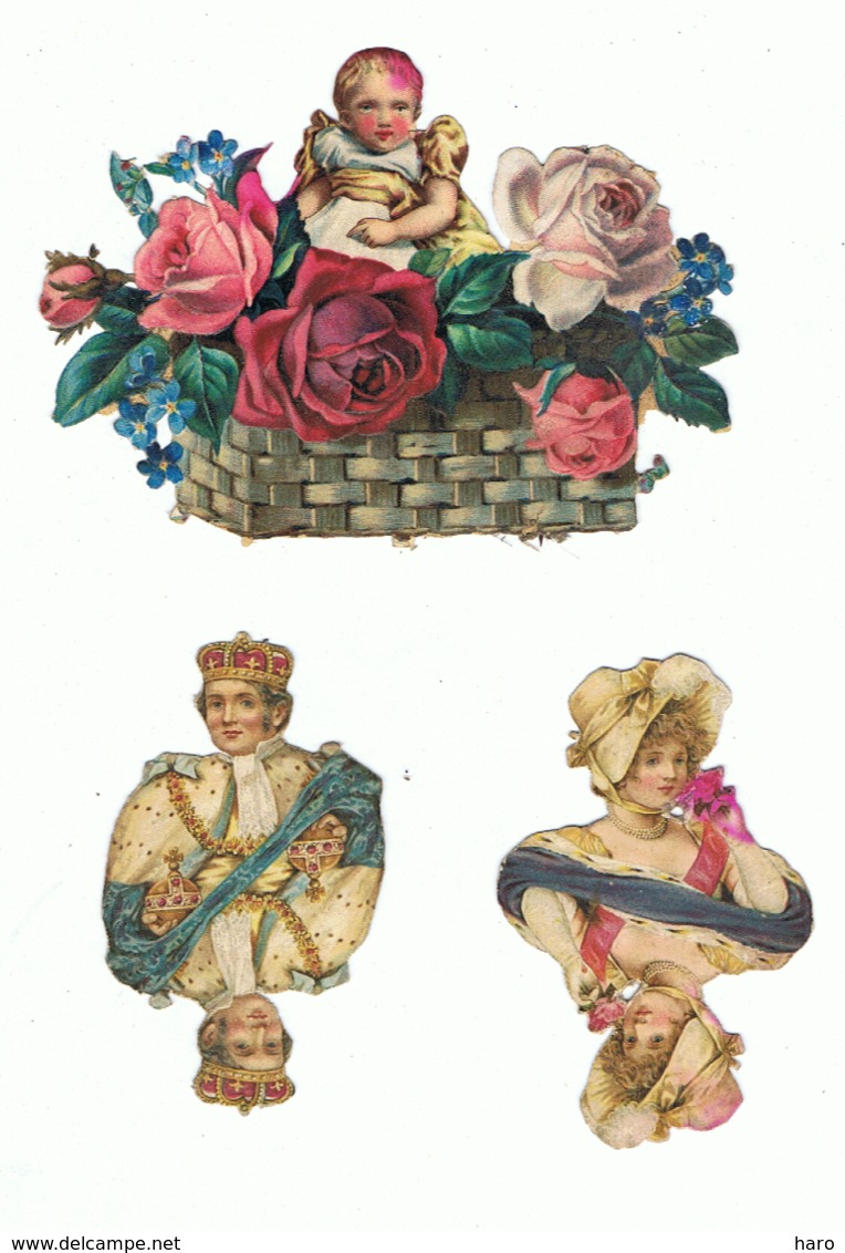 Découpis - Lot De 3  - Corbeille, Fleur, Bébé, Roi, Carte à Jouer,... (hon) - Children