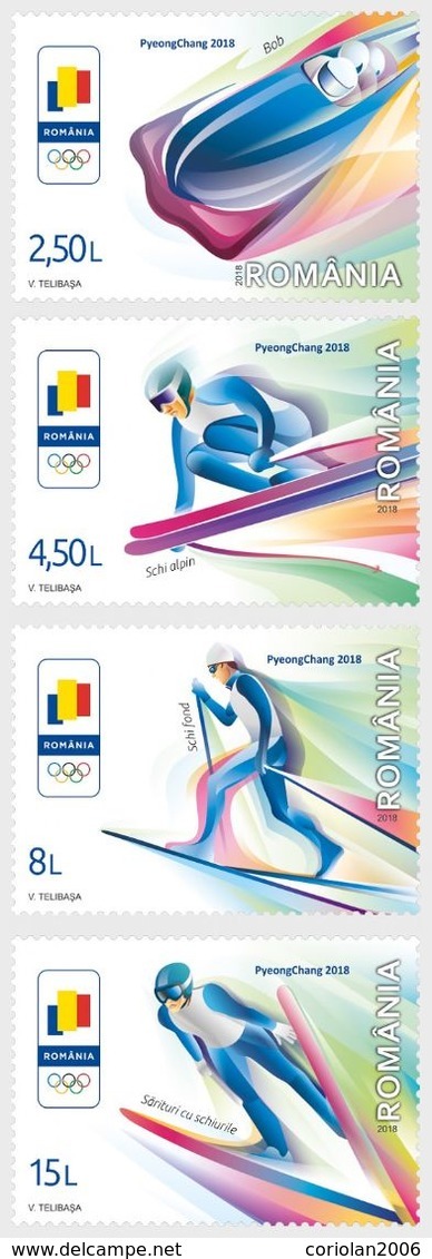 Romania 2018 / Winter Olympic Games Pyeongchang 2018 / Set 4 Stamps - Hiver 2018 : Pyeongchang