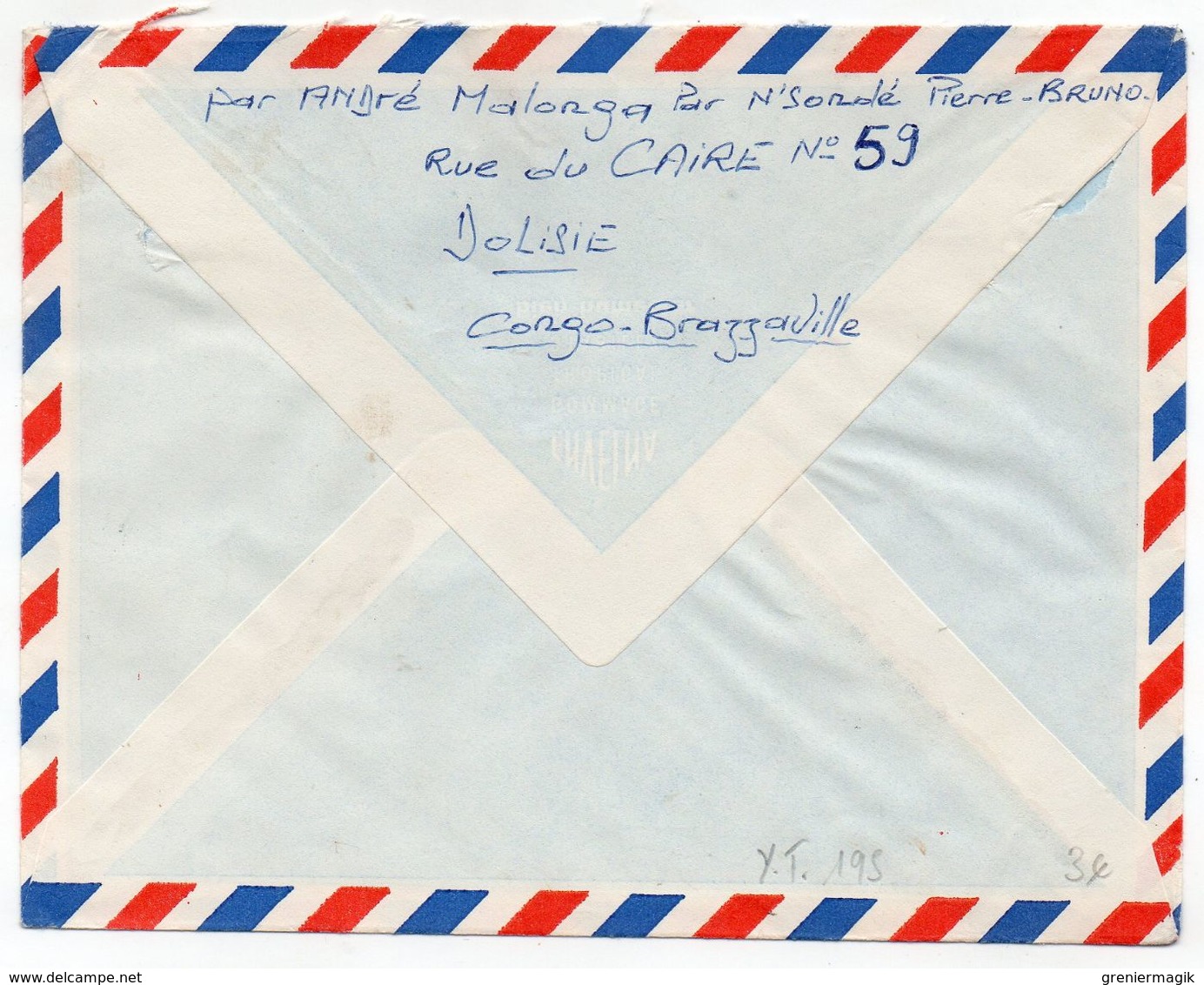 Congo YT Paire N°195 Sur Lettre Dolisie Pour La France 1969 (Nice Azur Parfumerie Laboratoires) Football - Oblitérés