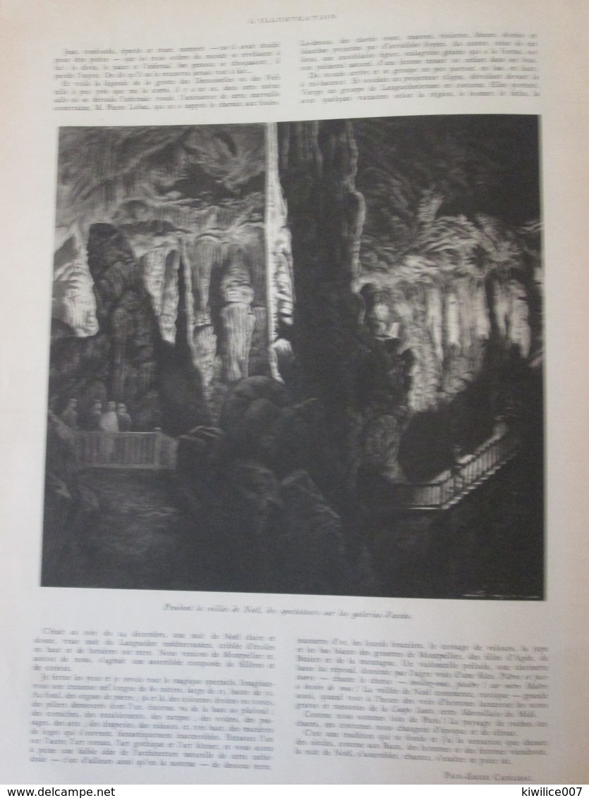 1933  Dessin De J SIMONT     Veillée De Noel En LANGUEDOC Grottes Des Demoiselles Ou Fées  Saint-Bauzille-de-Putois - Non Classés