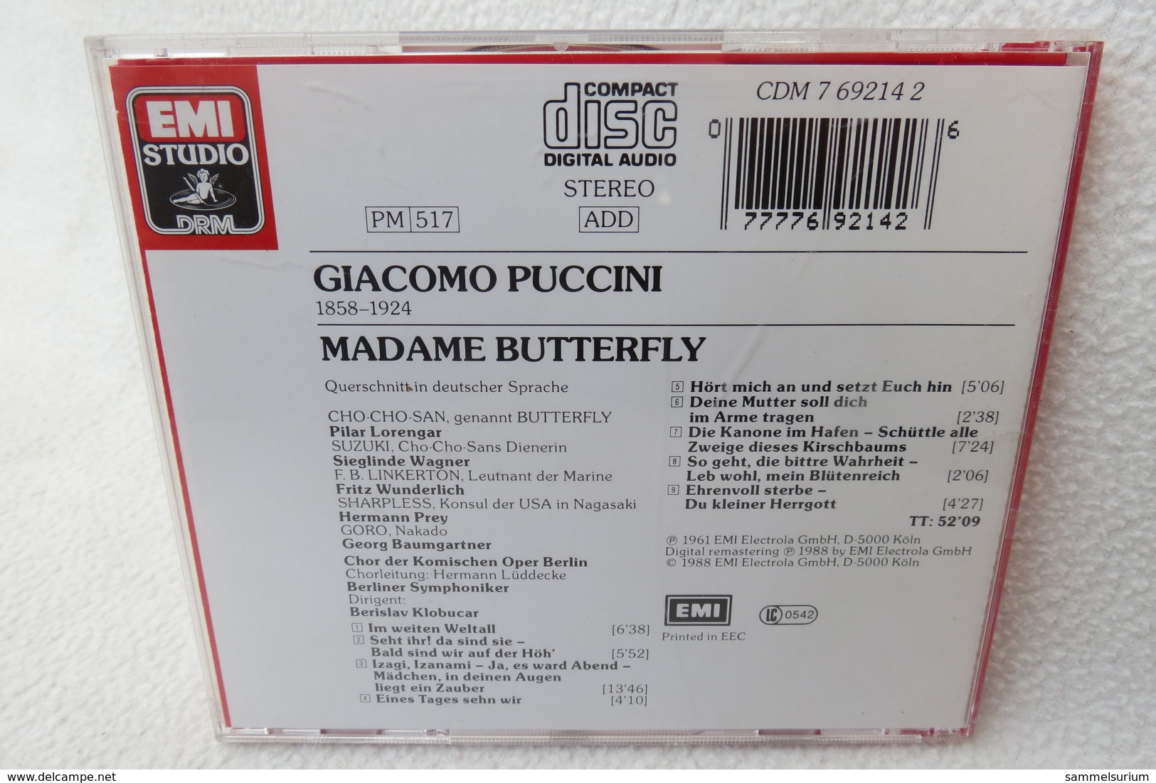 CD "Puccini" Madame Butterfly, Großer Querschnitt - Opera