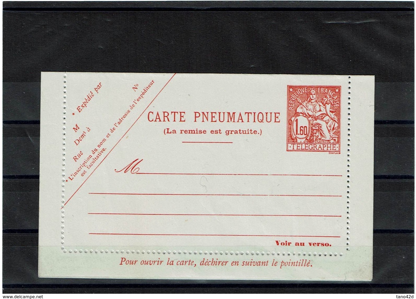 CTN27 - CARTE PNEUMATIQUE CHAPLAIN 1f60 STORCH N° V12 "DIMENSIONS 155x125" - Pneumatiques