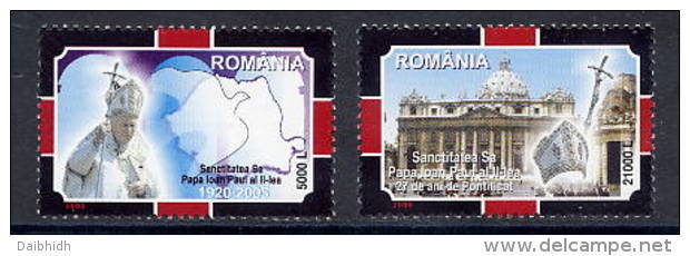ROMANIA 2005 Death Of Pope John Paul II MNH / **.  Michel 5926-27 - Unused Stamps