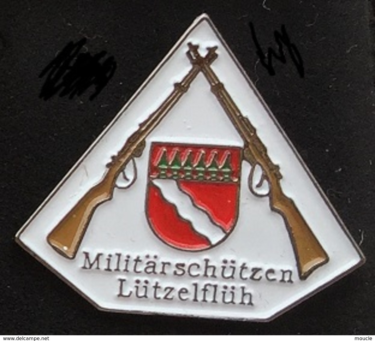 PLACE DE TIR MILITAIRE - MILITÄR SCHÜTZEN - LÜTZELFLÜH - MOUSQUETONS - FUSILS - SUISSE - SWISS ARMY     -    (ROSE) - Militaria