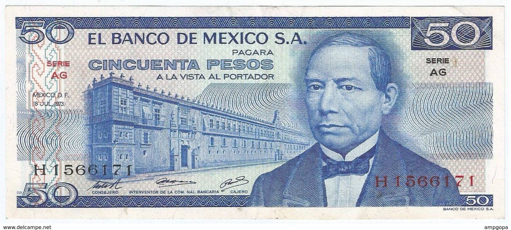 México 50 Pesos 18-7-1973 Pick 65.a UNC - México