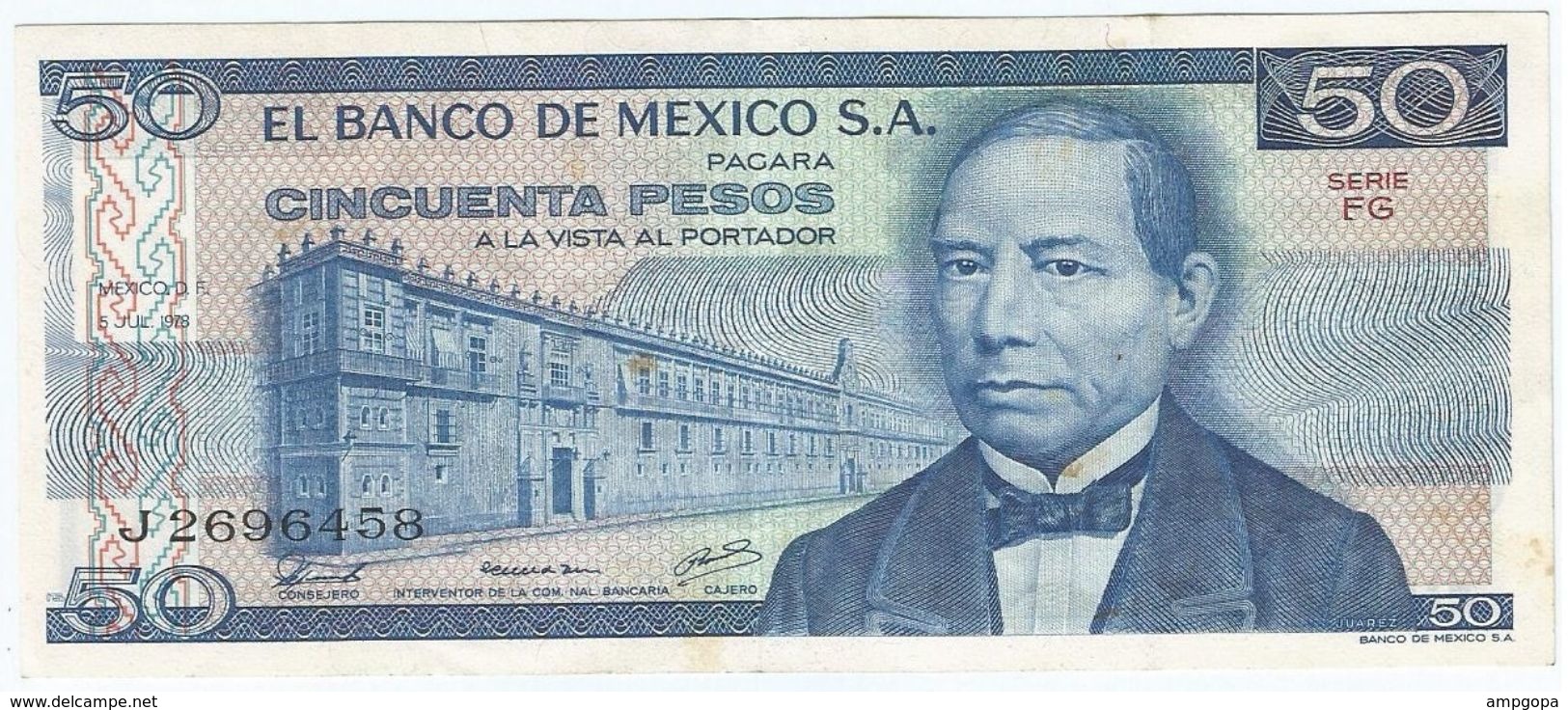 México 50 Pesos 5-7-1978 Pick 67.a UNC - México