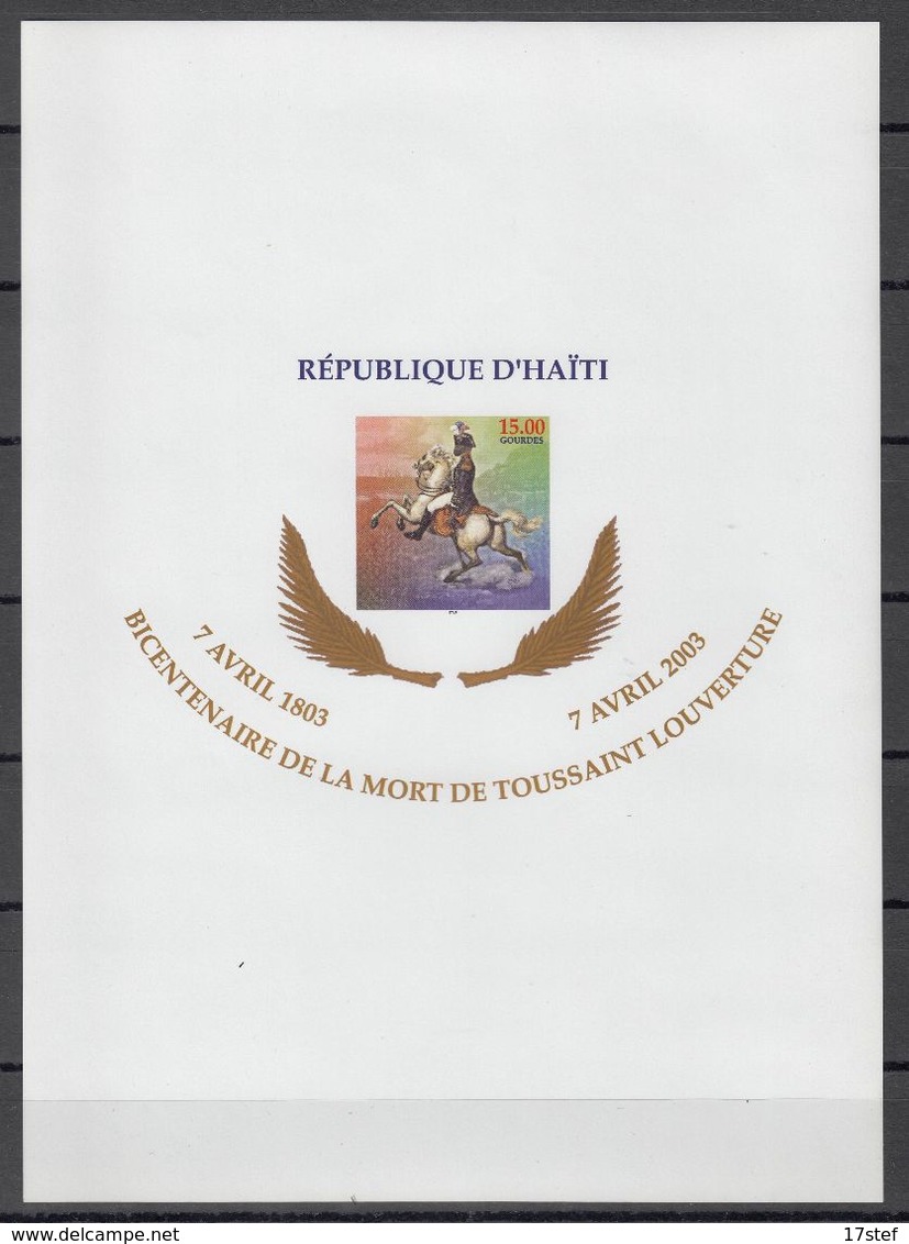 HAITI 2004 - MNH Scott 940 - Y&T BF N°61 - TOUSSAINT LOUVERTURE - SOUVENIR SHEET - RARE ! - Haïti