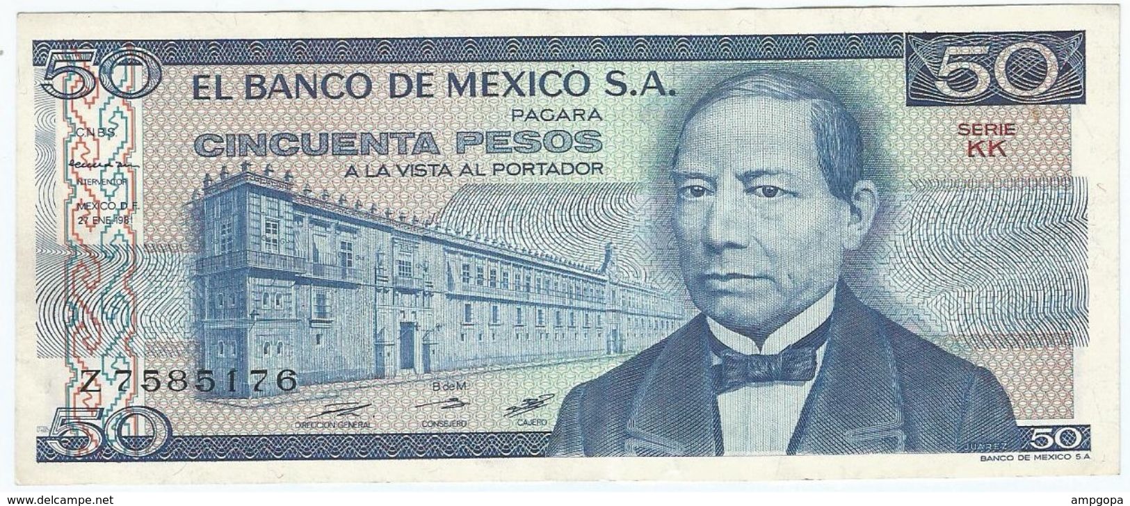 México 50 Pesos 27-1-1981 Pick 73 Serie KK UNC - Mexiko