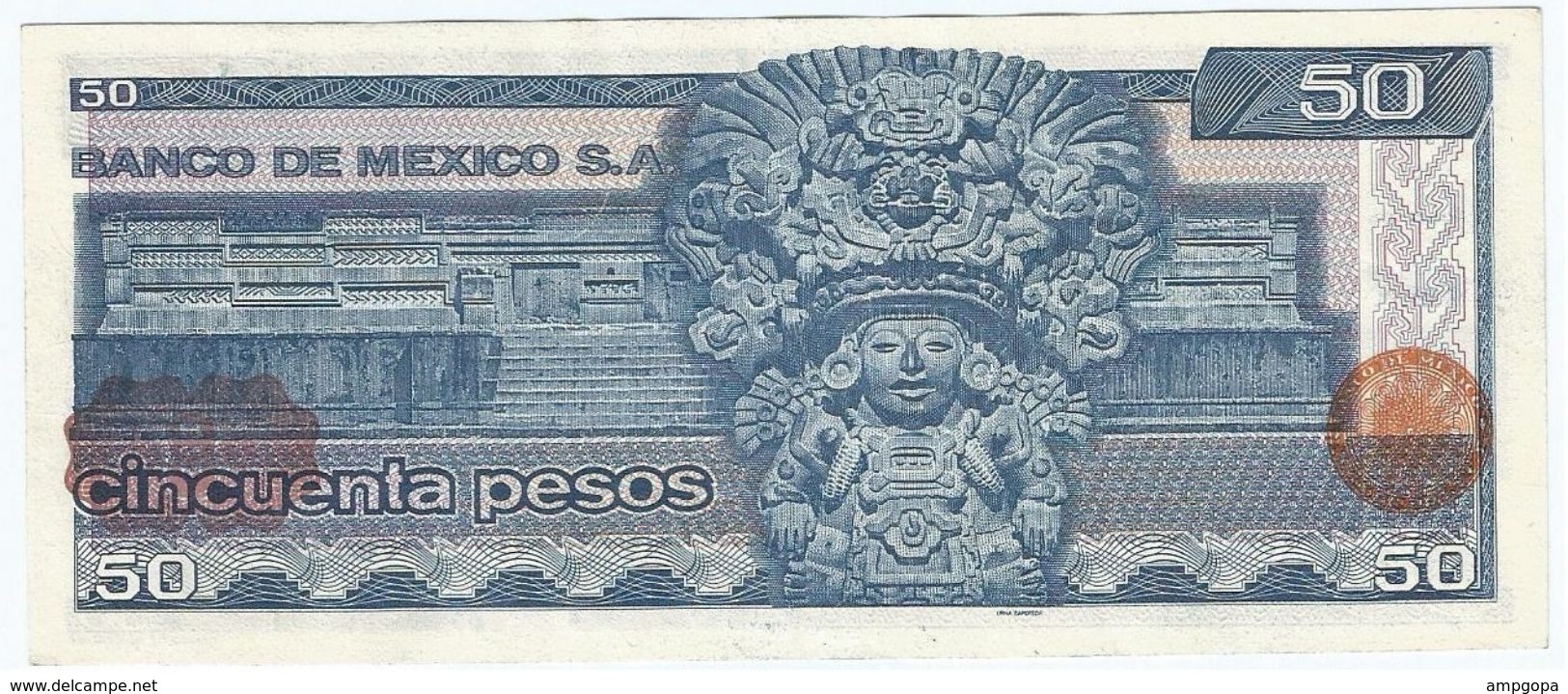 México 50 Pesos 27-1-1981 Pick 73 Serie KN-KP UNC - México