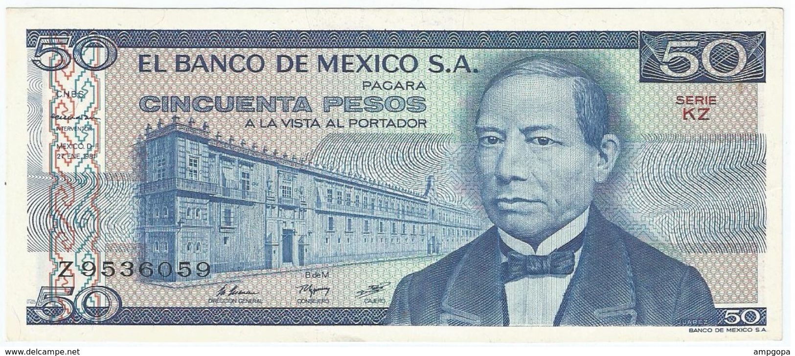 México 50 Pesos 27-1-1981 Pick 73 Serie KZ UNC - México