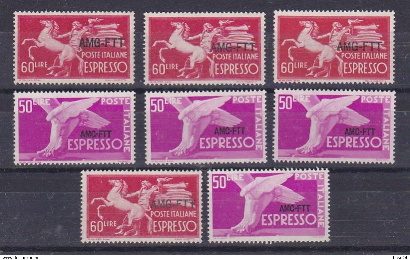 1950+52 Italia Italy Trieste A  ESPRESSO 50L (x4) + ESPRESSO 60L (x4) MNH** EXPRESS - Express Mail