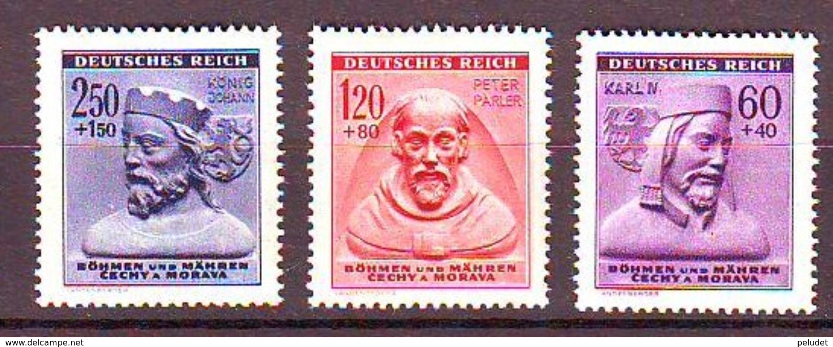 Bohemia And Moravia - 1943, Winter Aid 3v Mnh - Nuevos