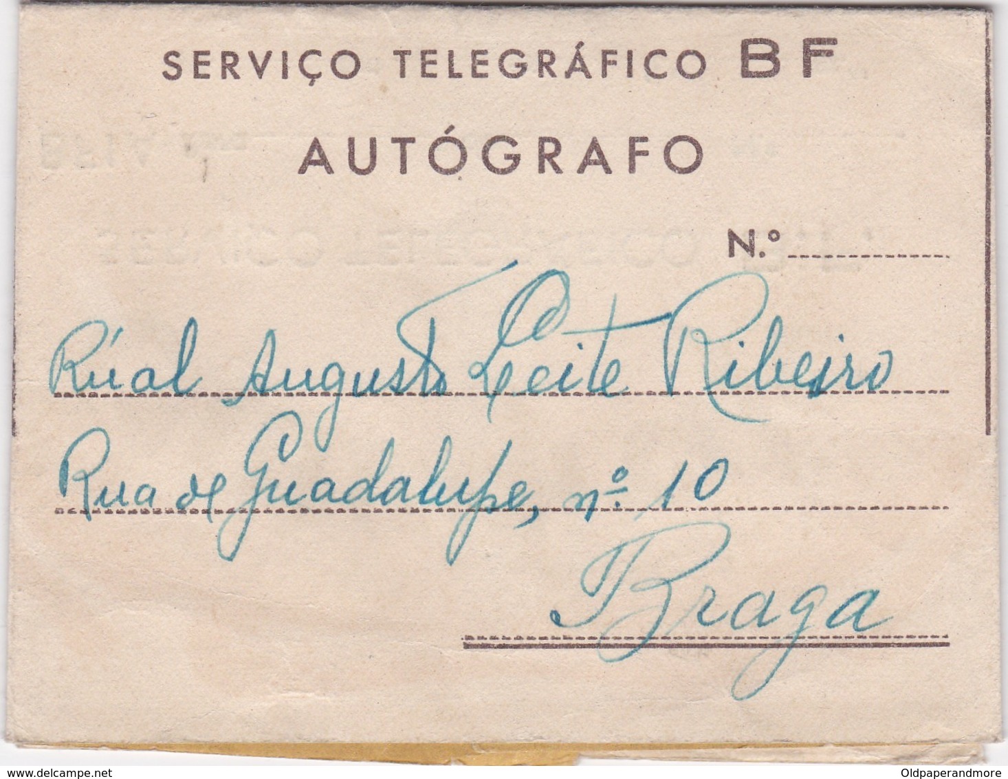 PORTUGAL TELEGRAMA TELEGRAM - TELEGRAPH B.F. - MERRY CHRISTMAS - PENAFIEL To BRAGA - Storia Postale