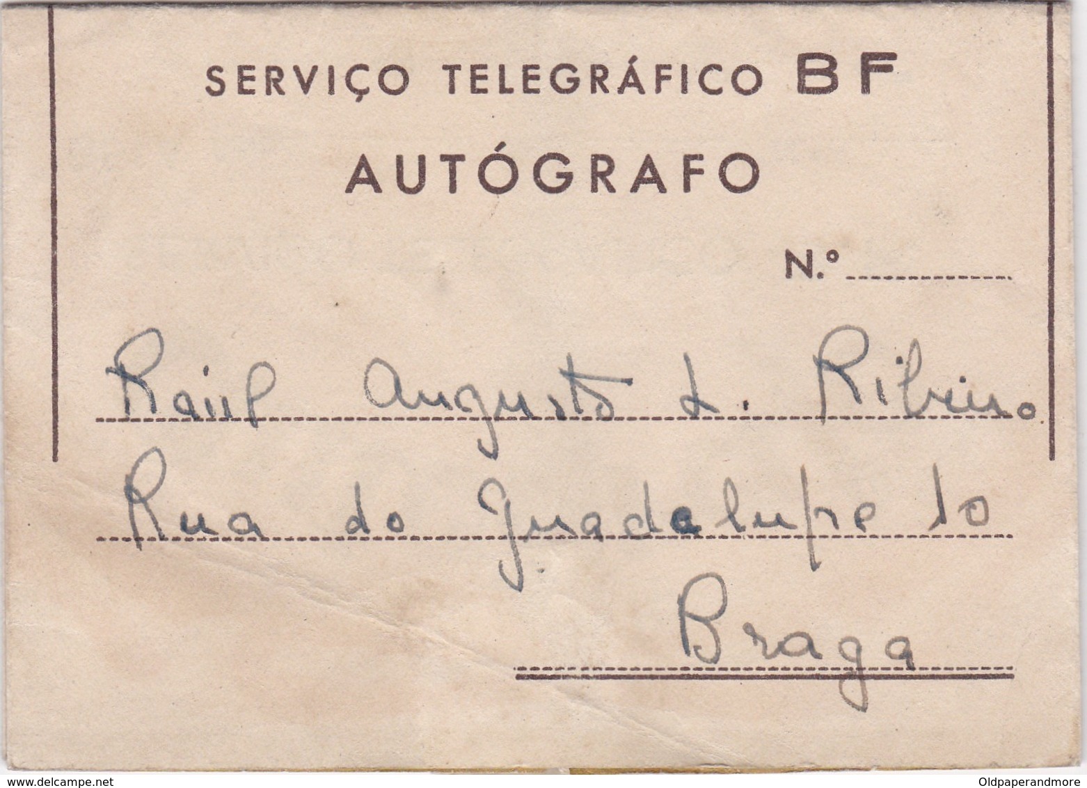 PORTUGAL TELEGRAMA TELEGRAM - TELEGRAPH B.F. - MERRY CHRISTMAS - PORTO  To BRAGA - Storia Postale