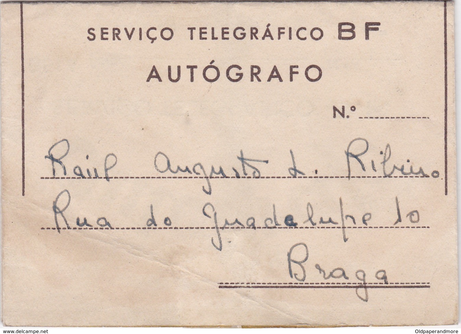 PORTUGAL TELEGRAMA TELEGRAM - TELEGRAPH B.F. - MERRY CHRISTMAS - PORTO  To BRAGA - Brieven En Documenten