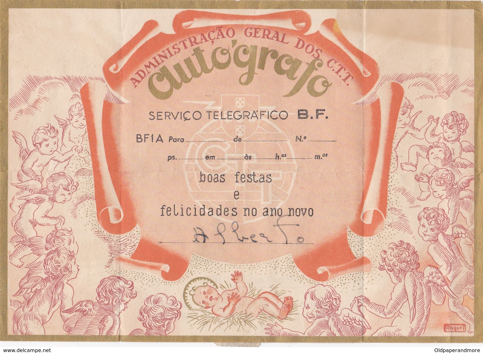 PORTUGAL TELEGRAMA TELEGRAM - TELEGRAPH B.F. - MERRY CHRISTMAS - PORTO  To BRAGA - Briefe U. Dokumente