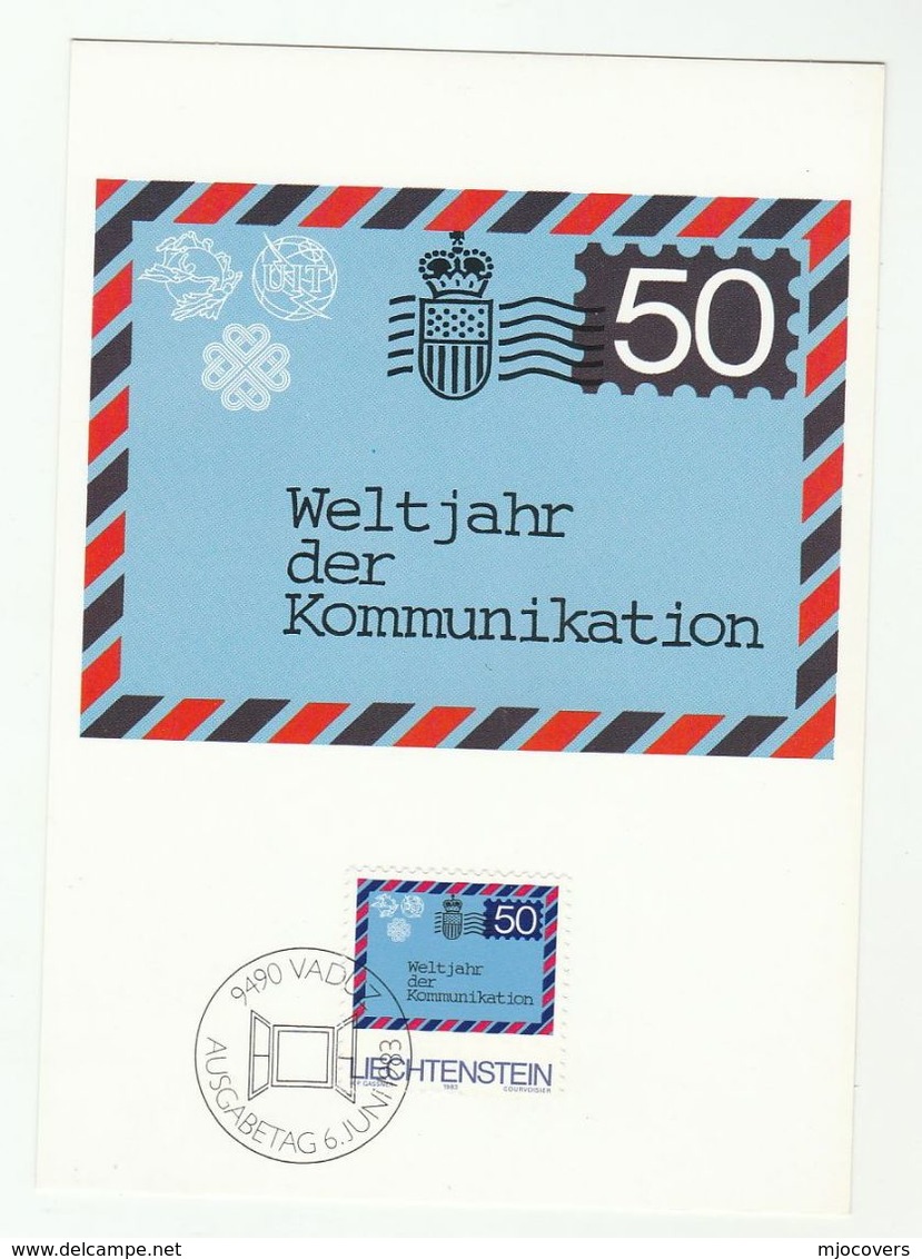 1983 LIECHTENSTEIN FDC Maximum Card UPU ITU Stamps Cover - U.P.U.