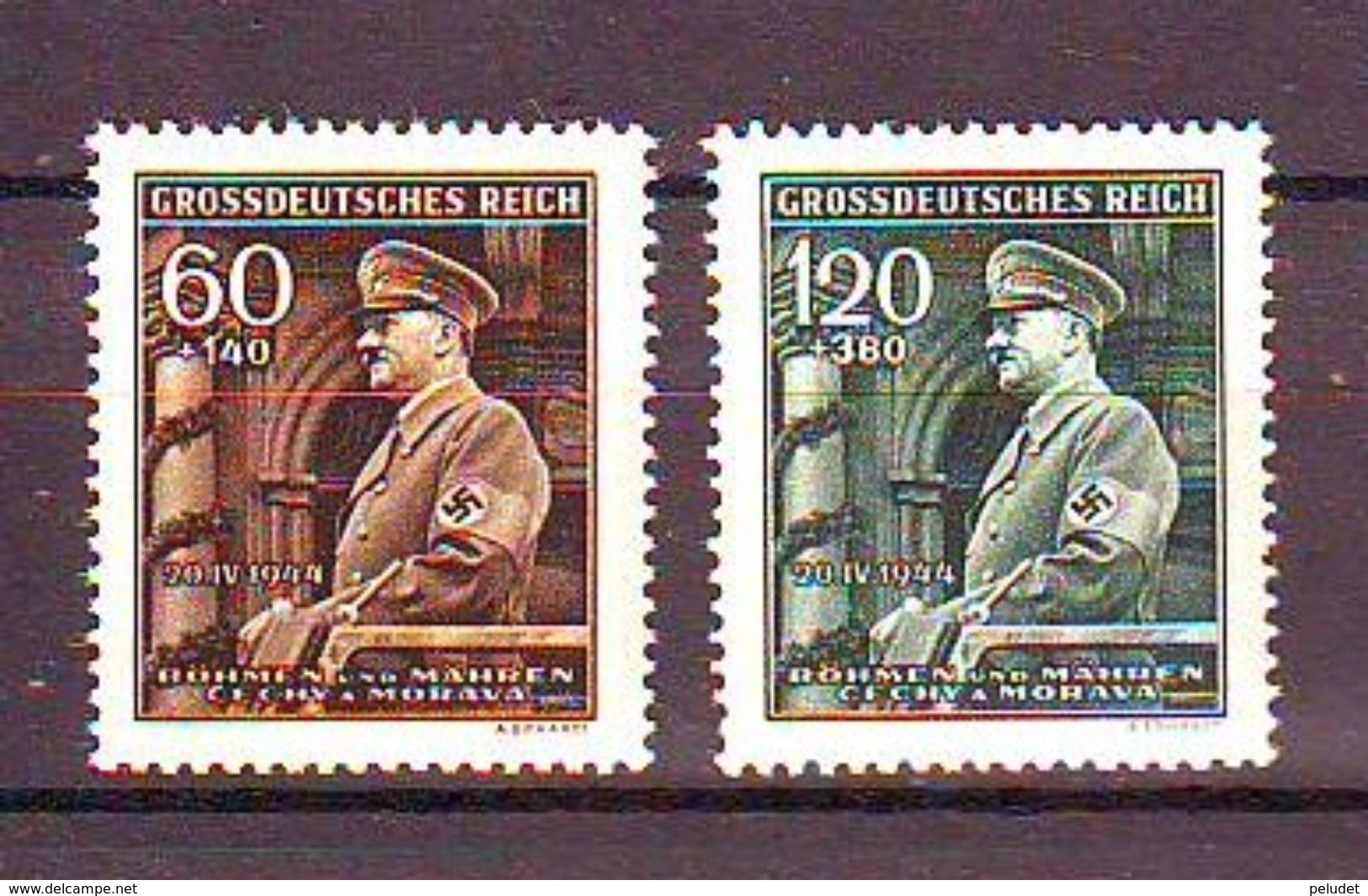 Bohemia And Moravia - 1944 The 55th Anniversary Of The Birth Of Adolf Hitler, 1889-1945  2v Mnh - Nuevos