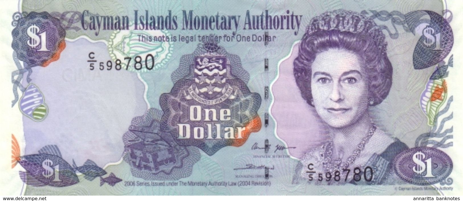 CAYMAN ISLANDS 1 DOLLAR 2006 P-33b UNC PREFIX C/5 [KY213a] - Iles Cayman