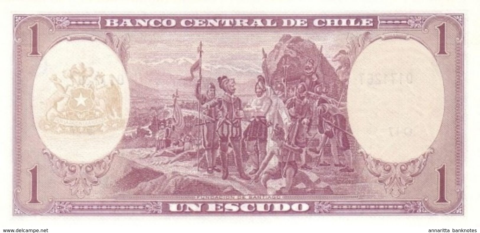 CHILE 1 ESCUDO ND (1964) P-136a UNC SIGN. MASSAD & IBANEZ [CL271a] - Chili