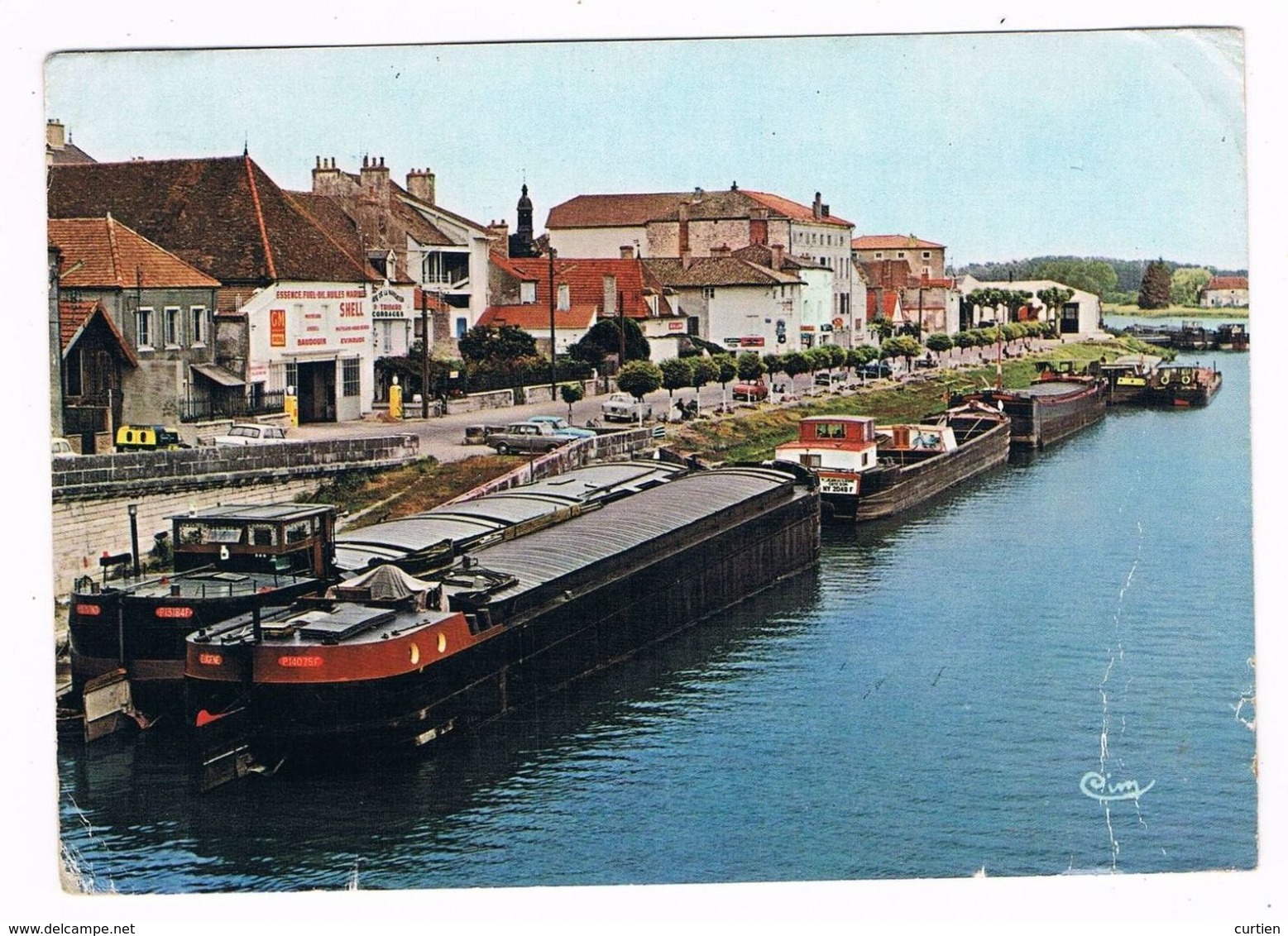 SAINT JEAN De LOSNE  21  Péniche " Eugène " A Quai . Garage " Baudouin " En 1971 - Autres & Non Classés