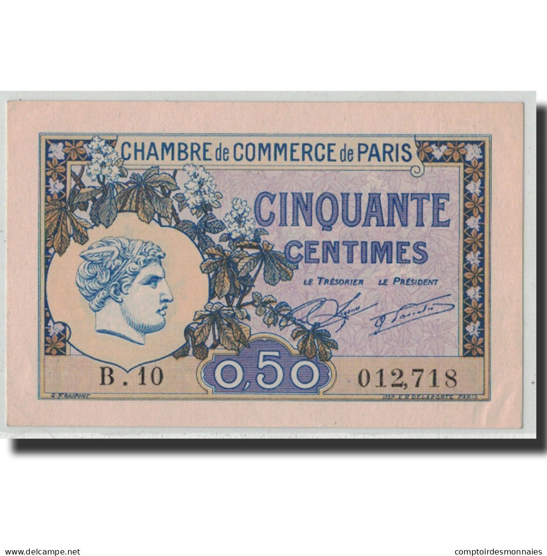 France, Paris, 50 Centimes, 1920, SPL, Pirot:97-31 - Chambre De Commerce