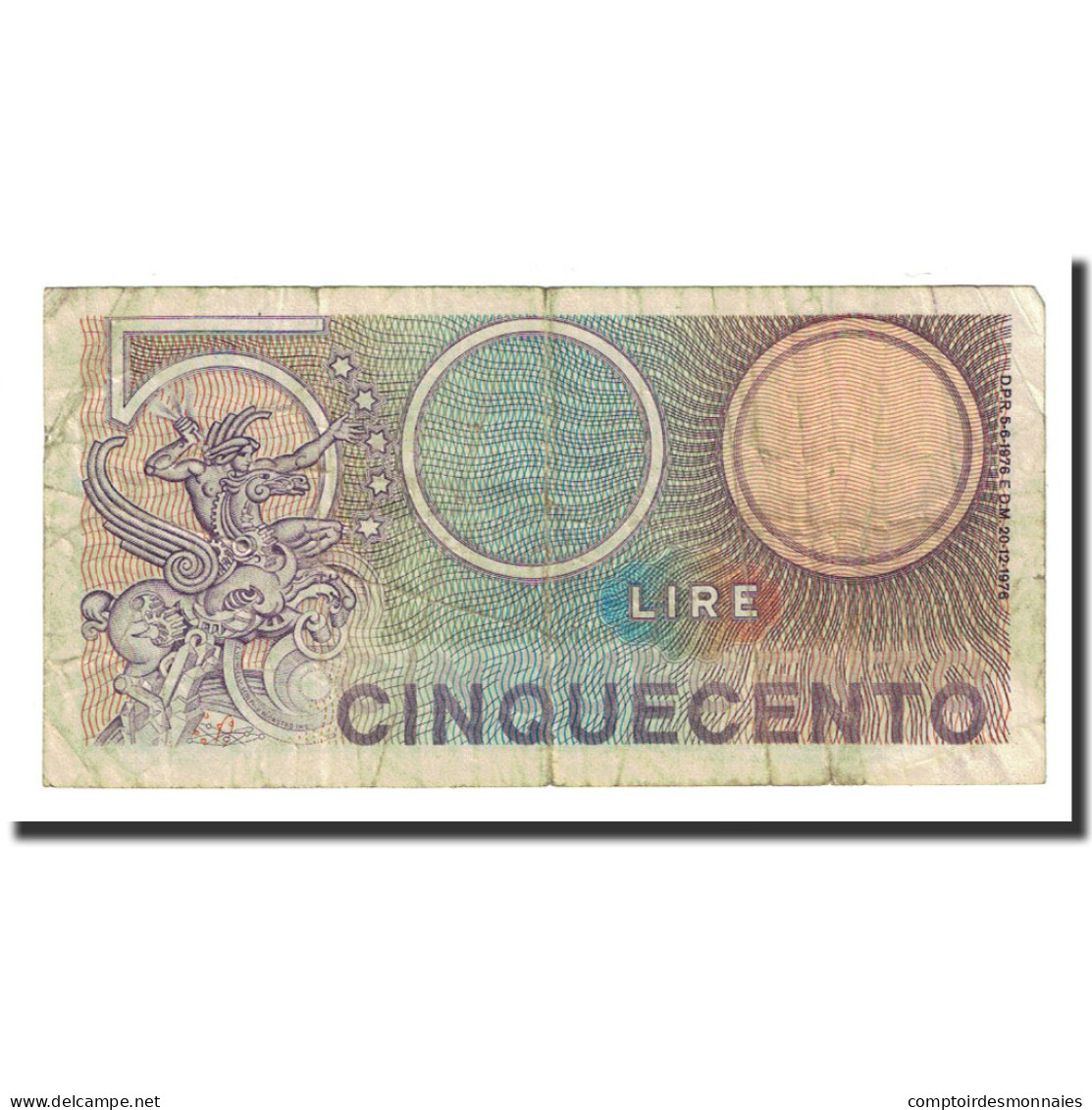 Billet, Italie, 500 Lire, 1976-12-20, KM:95, B+ - 500 Liras