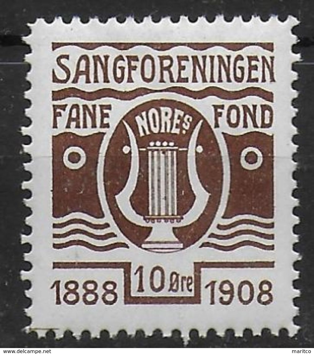 Danmark Denmark 1908 Sangforeningen FANE FOND 10 Ore MNH** - Ongebruikt