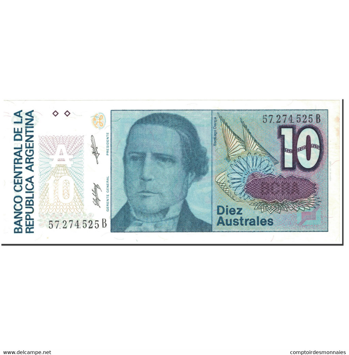 Billet, Argentine, 10 Australes, 1988, Undated (1988), KM:325b, SPL+ - Argentine