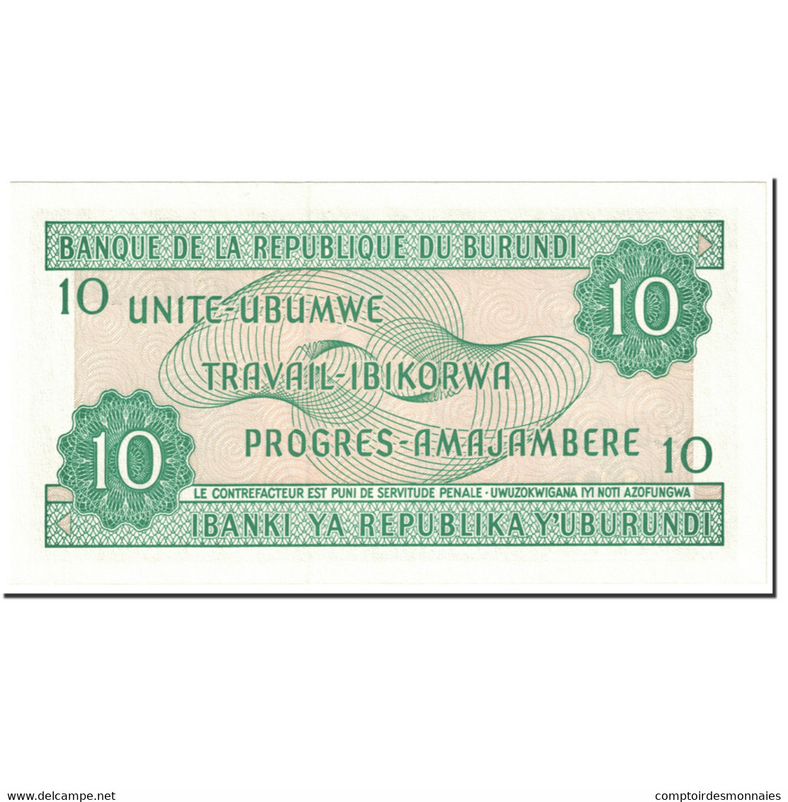 Billet, Burundi, 10 Francs, 1997, 1997-02-05, KM:33d, NEUF - Burundi