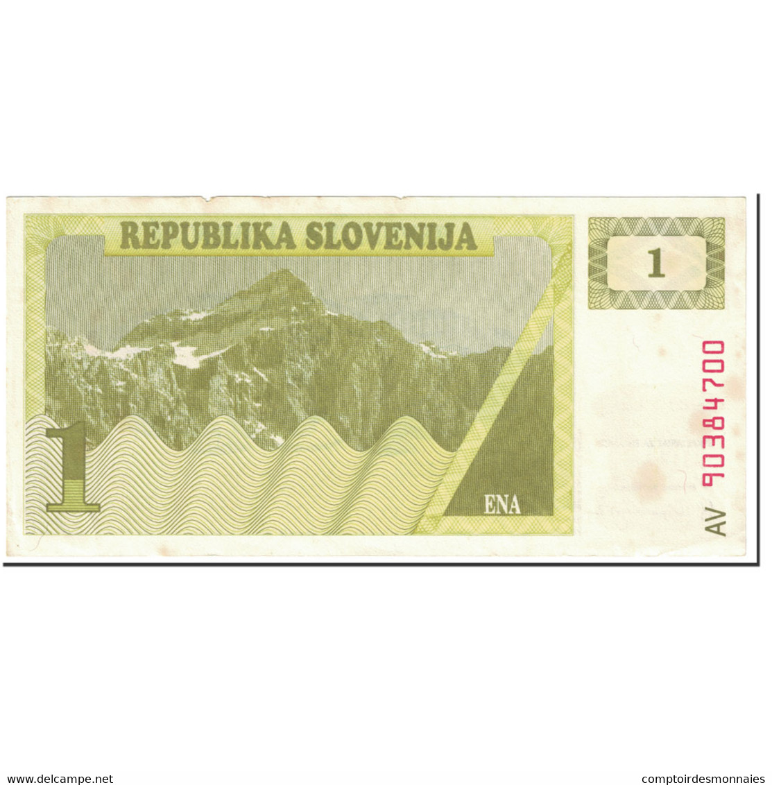 Billet, Slovénie, 1 (Tolar), 1990, UNdated (1990), KM:1a, TTB - Slowenien