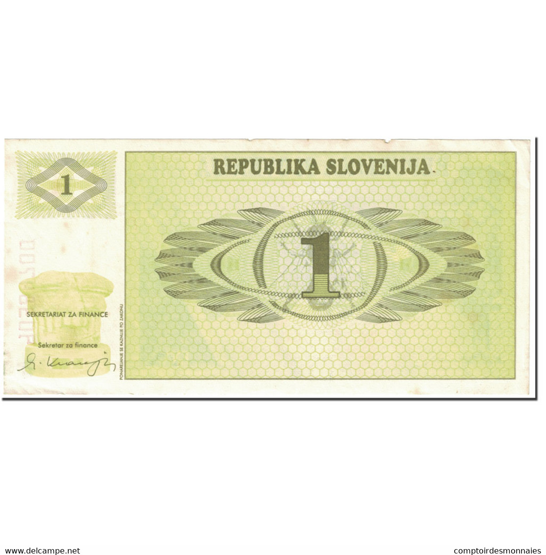 Billet, Slovénie, 1 (Tolar), 1990, UNdated (1990), KM:1a, TTB - Slovenië