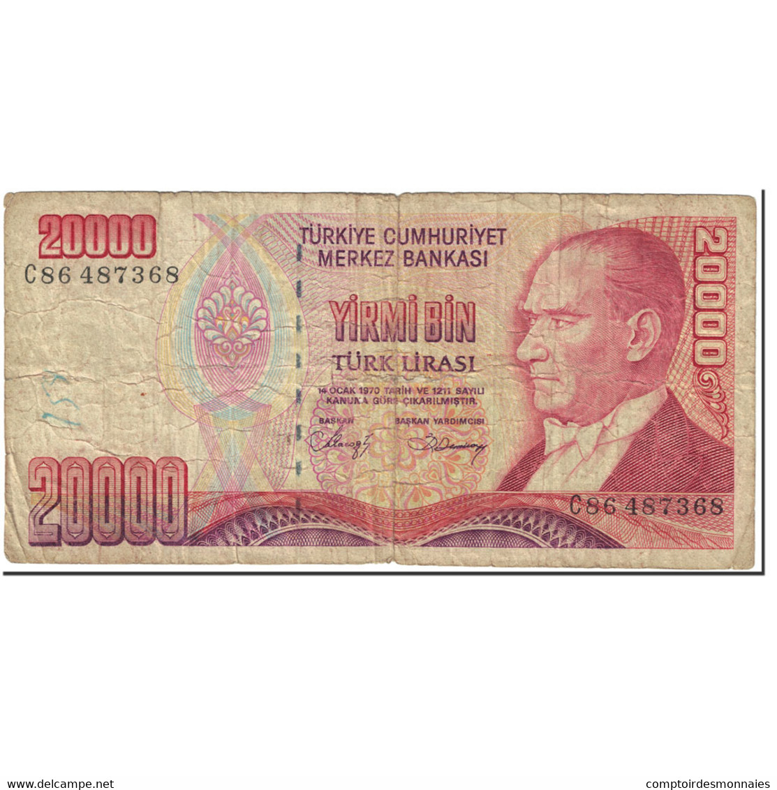 Billet, Turquie, 20,000 Lira, 1988-1997, Undated (1988-1997), KM:201, TB - Turquie