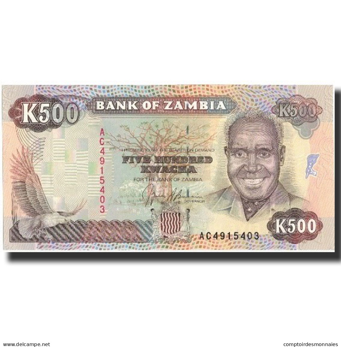 Zambie, 500 Kwacha, Undated (1991), KM:35a, NEUF - Zambia