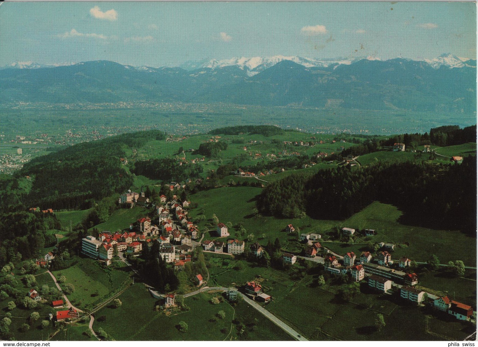 Flugaufnahme Walzenhausen AR Mit Rheintal - Photo: Gross - Walzenhausen