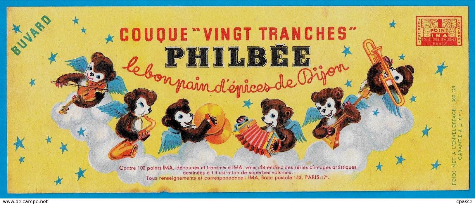 BUVARD Pain D'Epices PHILBEE 21 DIJON - COUQUE "VINGT TRANCHES" * Orchestre Musique Musiciens - Pan De Especias