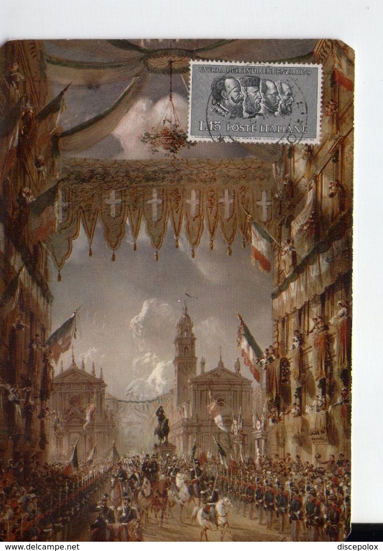 U2623 Cartolina Con Francobollo Sul Fronte -  TORINO, MUSEO NAZIONALE RISORGIMENTO - PITTORE BOSSOLI - NICE STAMP - Museos