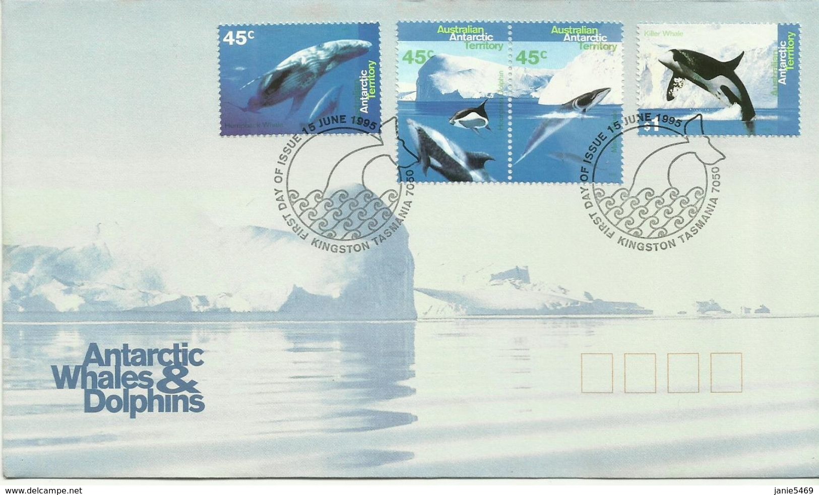 Australian Antarctic Territory 1995 Whales And Dolphins FDC - FDC