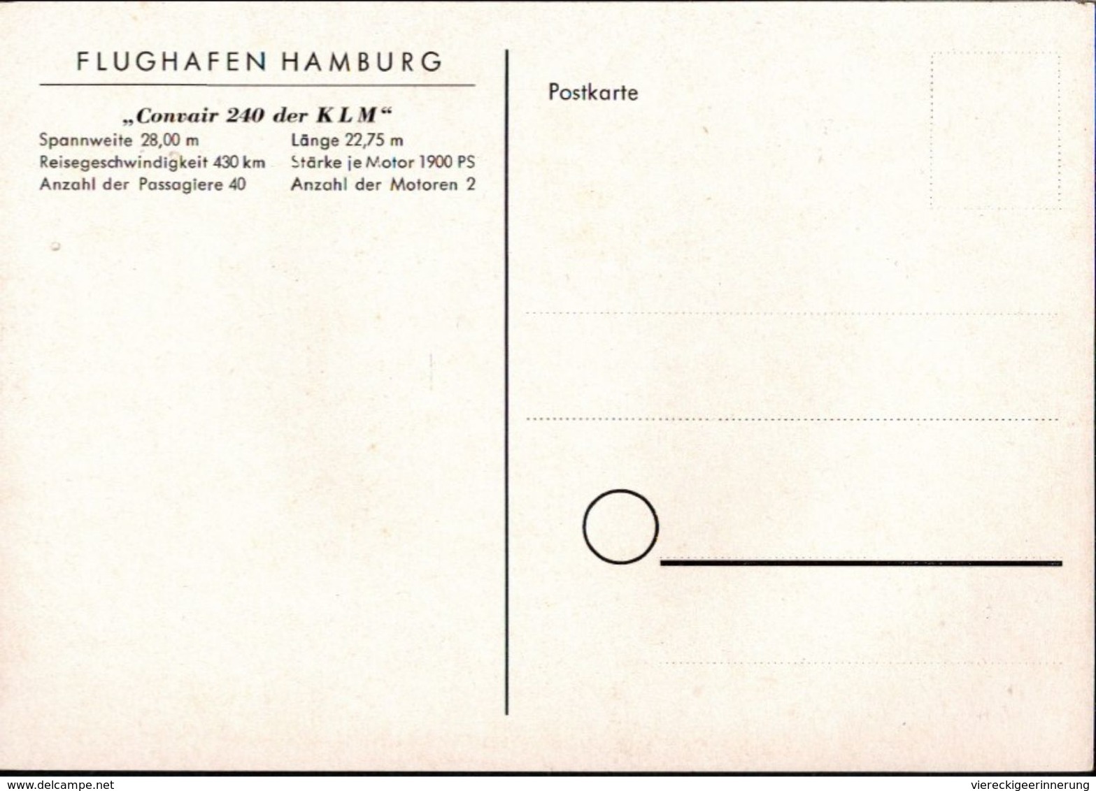 ! Flughafen Hamburg, KLM, Convair 240, Propliner, Propellerflugzeug, Airplane - 1946-....: Modern Era