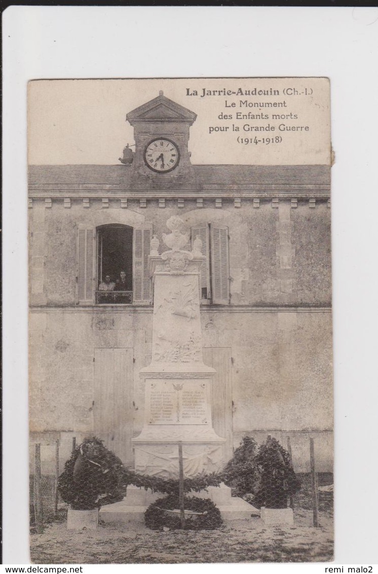 CARTE POSTALE   LA JARRIE AUDOUIN 17  Le Monument Des Enfants Morts Pour La Grande Guerre - Autres & Non Classés