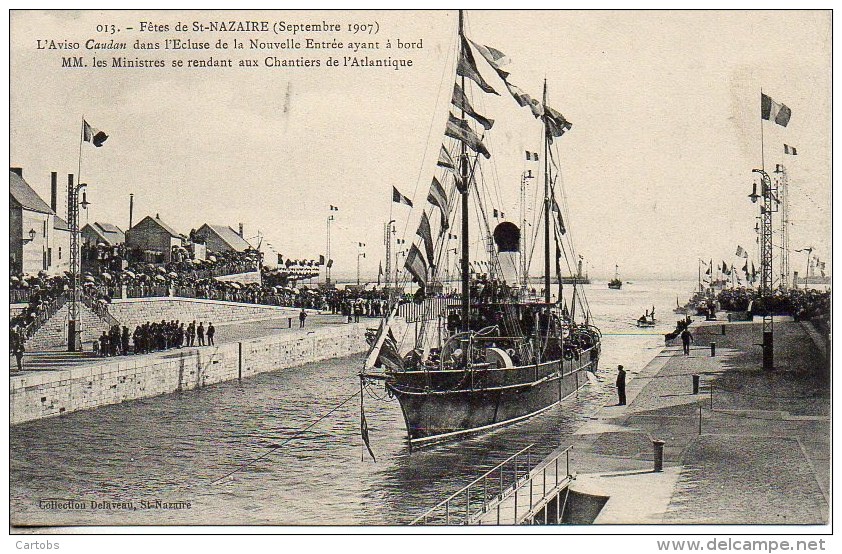 44 St-NAZAIRE Fêtes De Septembre 1909 : L'Aviso "Caudan" Dans L'écluse De La Nouvelle Entrée - Saint Nazaire