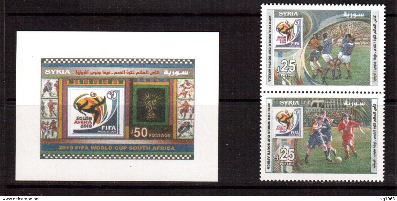 Syria-2010,(Mi.2336-2337,Bl.111), Football, Soccer, Fussball,calcio,MNH - 2010 – Afrique Du Sud