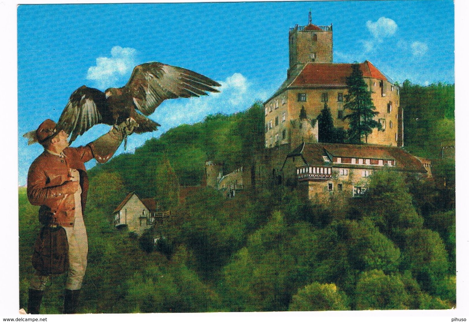 VALK-3   FALCONER With A GOLDEN EAGLE At Burg Guttenberg( Valkenier, Fauconnier, Falkner) - Hunting