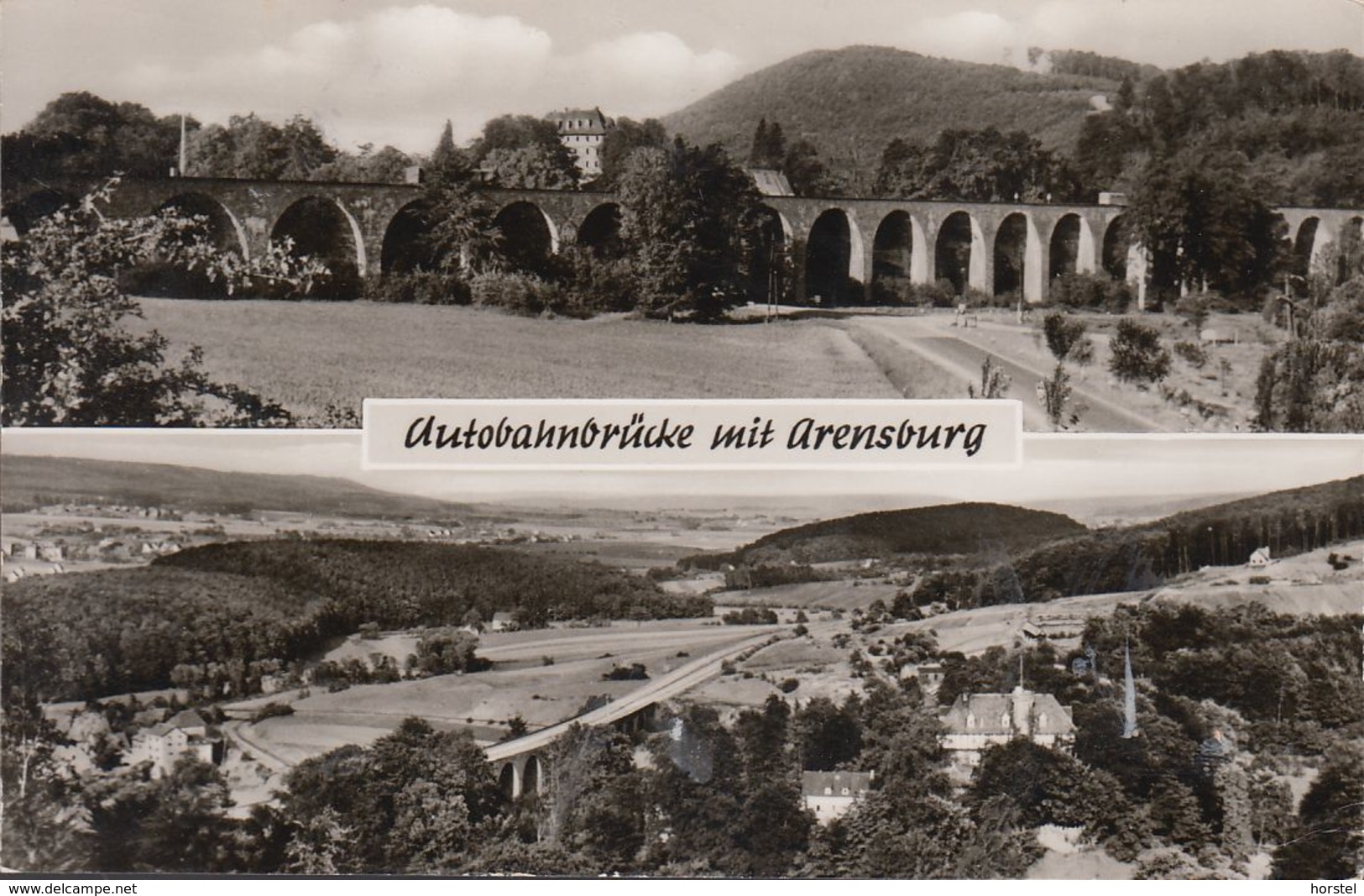 D-31707 Bad Eilsen - Autobahnbrücke - Schloß Arensburg (1950) - Bueckeburg